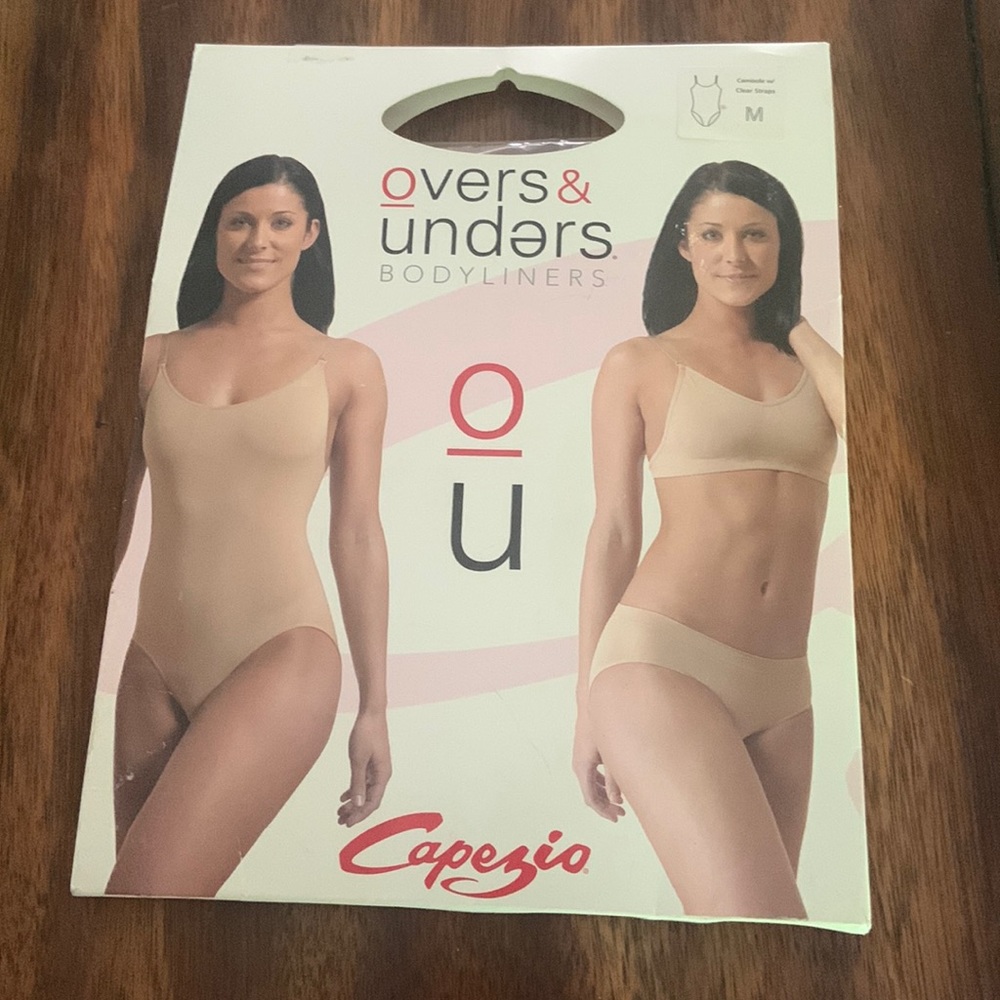 NIP capezio Overs and infers body liner size M camisole with Clear Straps